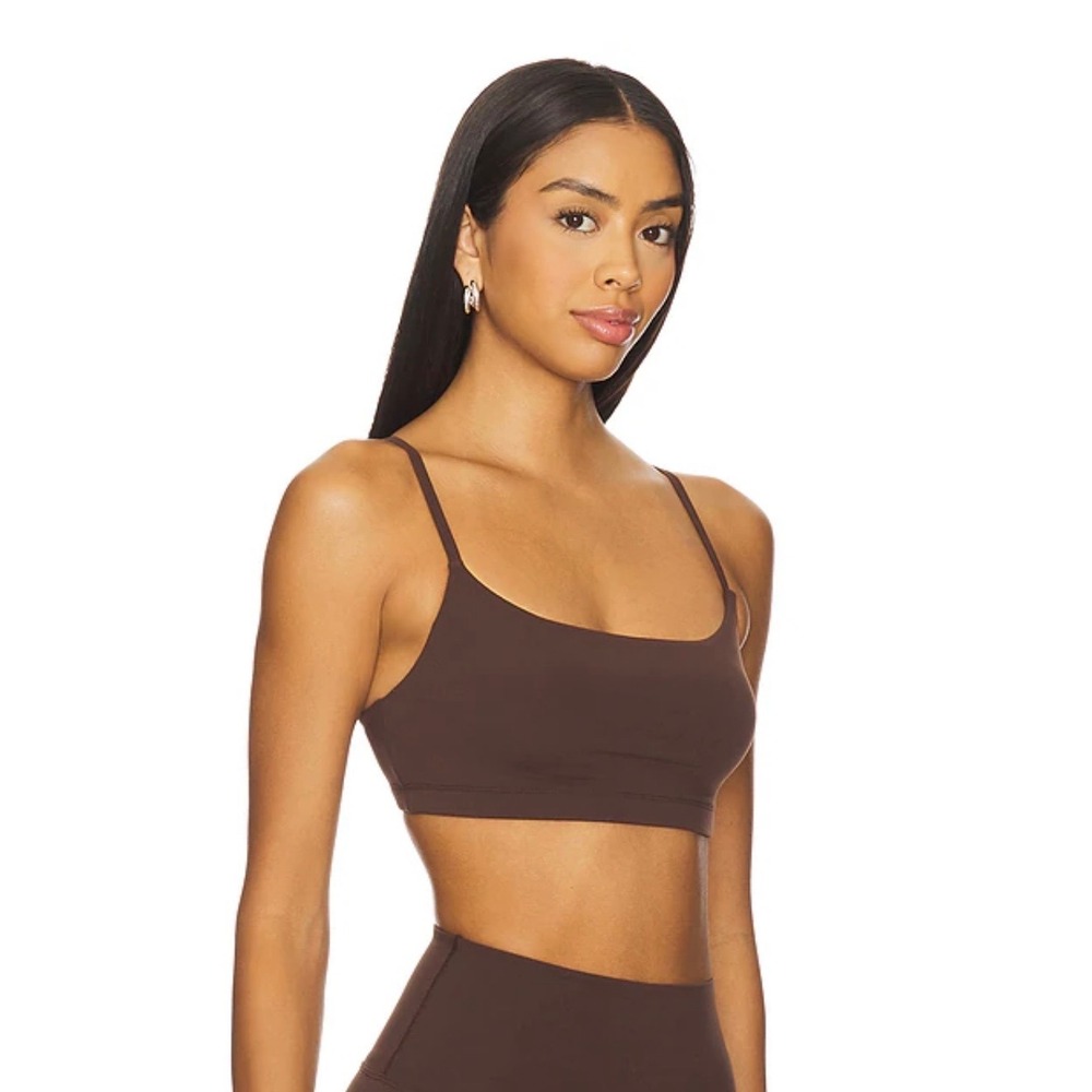 Year of Ours Studio Racer Bralette Oak Dark Brown Large Activewear Yoga Athletic - Picture 2 of 8